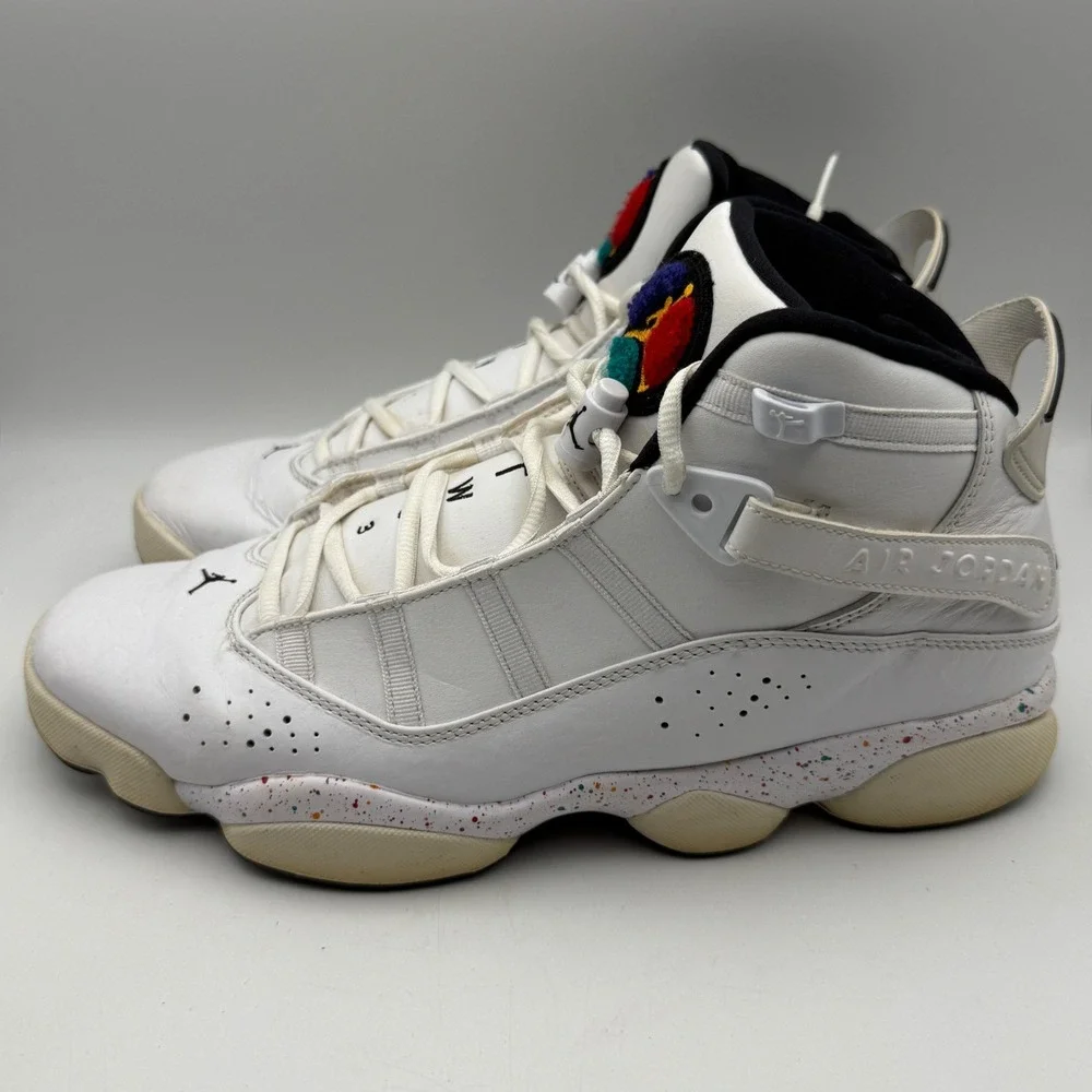 Jordan 6 Rings Basketball Shoes Mens 11 White Confetti Speckle 322992-100